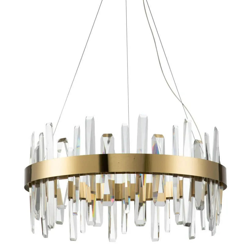 Kristy Modern Crystal Ring Chandelier, Stainless Steel & Crystal