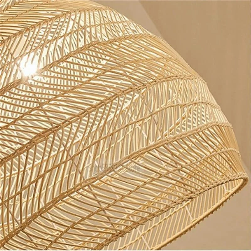 Ritta Rattan Bamboo Lampshade Hand Knitted Pendant Light