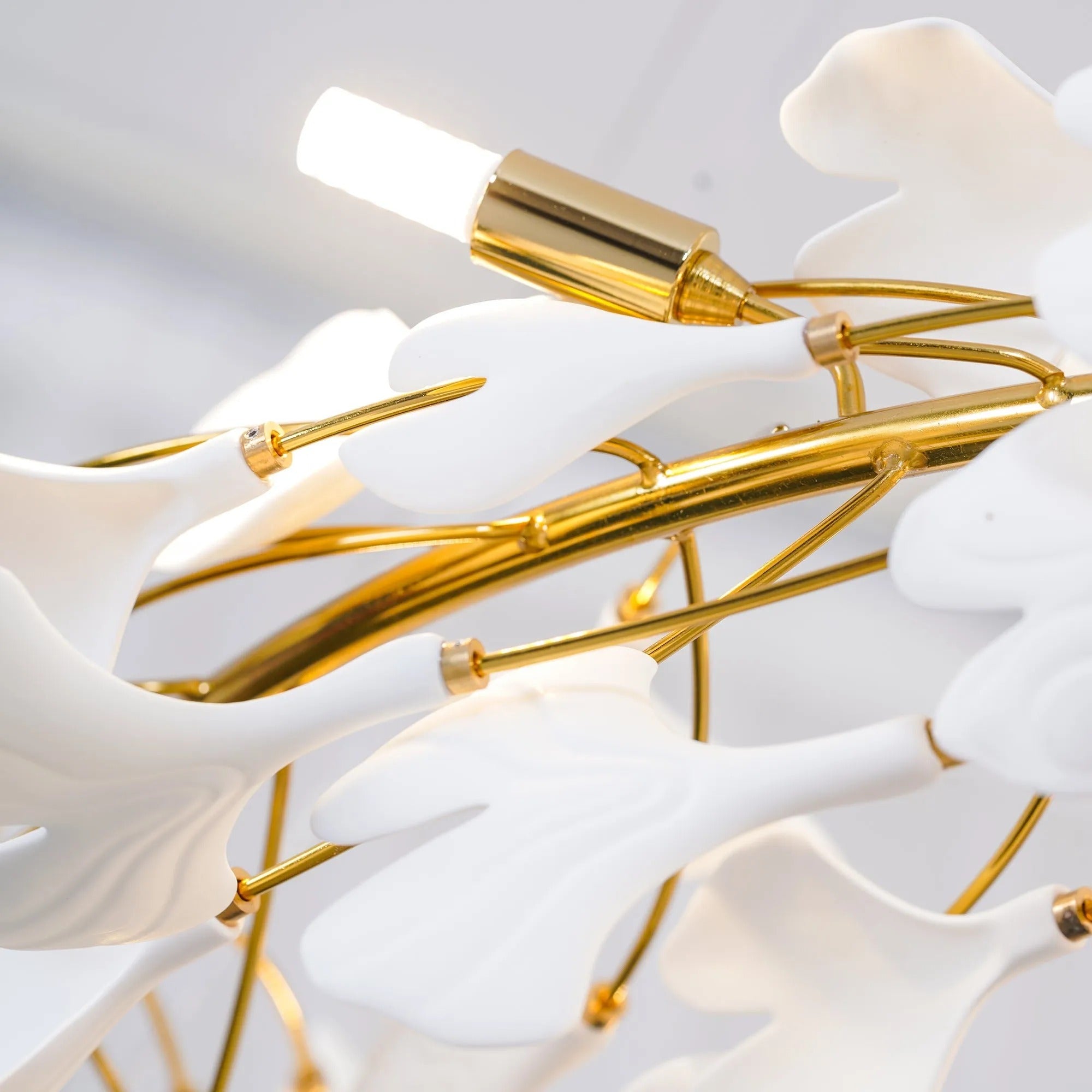 Olivia GinkLuxe Modern Golden LED Chandelier, & Ceramic - Letslighting