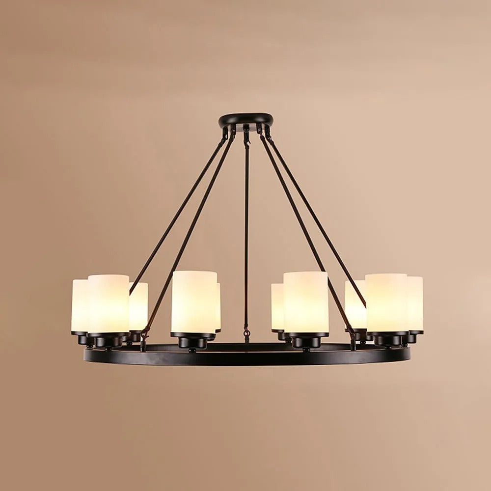 Silva Retro Metal Glass Chandelier for Living Room - Letslighting