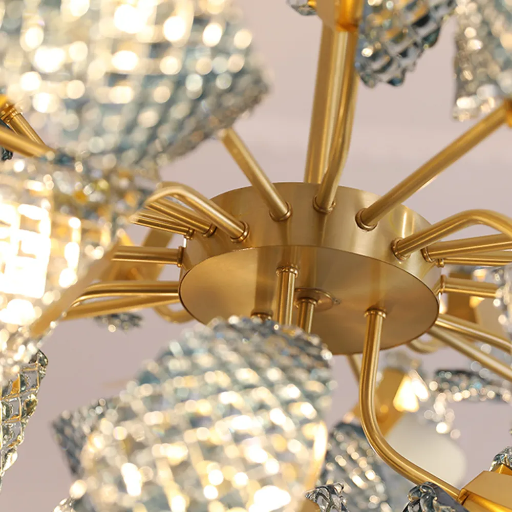 Valentina Vintage Art Deco Glass Chandelier Living Room - Letslighting