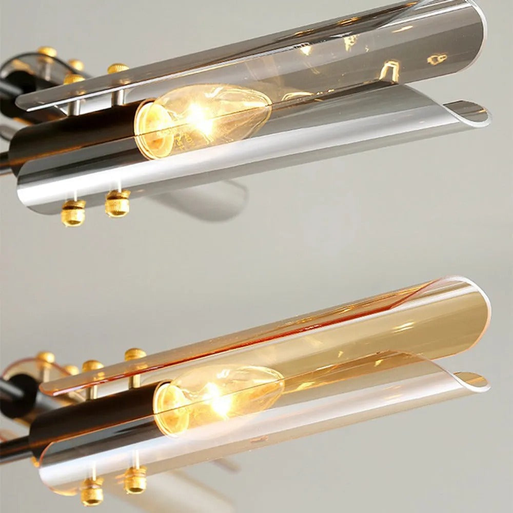 Arisha Modern Metal/Glass Semi-Flush Mount Ceiling Light