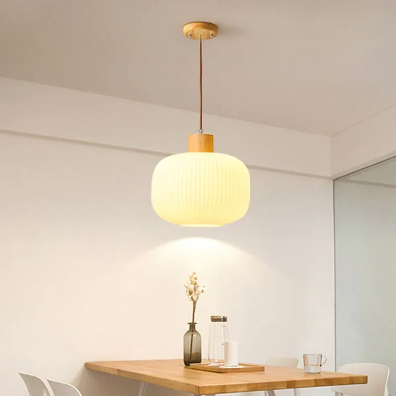 Muto Modern Wood Glass Pendant Light