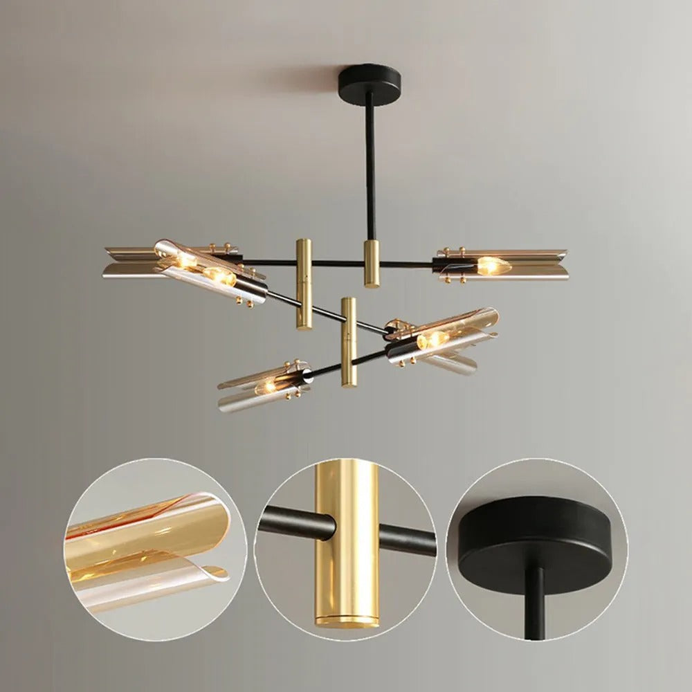 Arisha Modern Metal/Glass Semi-Flush Mount Ceiling Light