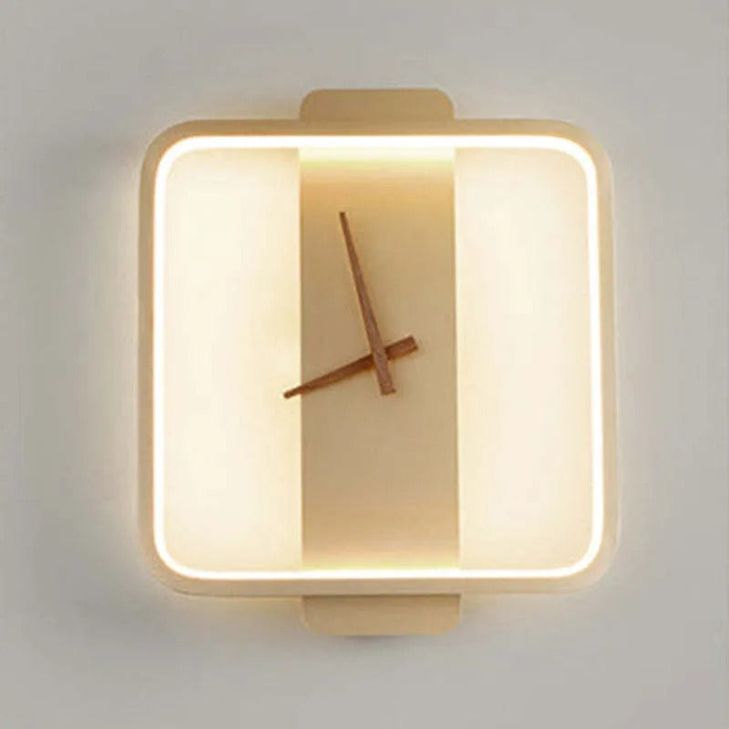 Valentina Arisha Square Clock & Acrylic Wall Lamp - Letslighting