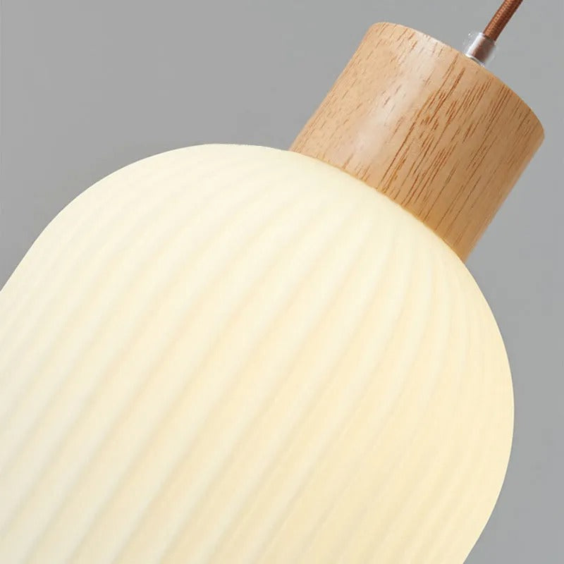 Muto Modern Wood Glass Pendant Light