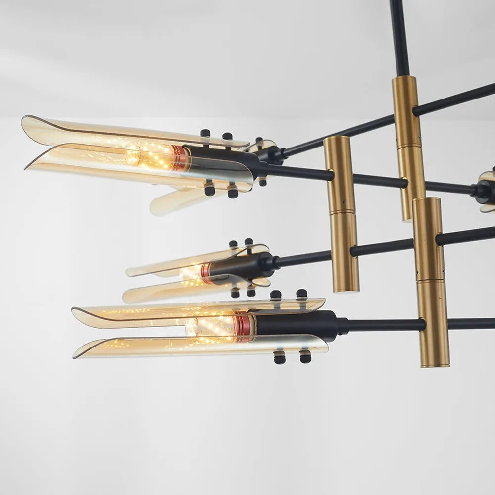 Arisha Modern Metal/Glass Semi-Flush Mount Ceiling Light