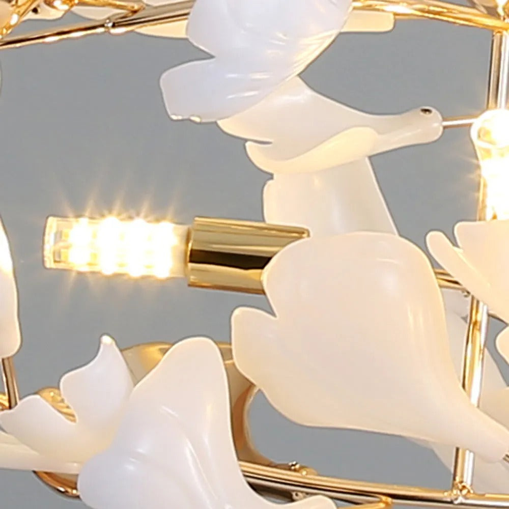 Olivia Modern Petal Shaped Ceramic Chandelier Dining Room - Letslighting