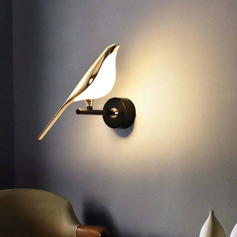 Arisha Minimalist Magpie Bird Wall Lamp Bedroom - Letslighting