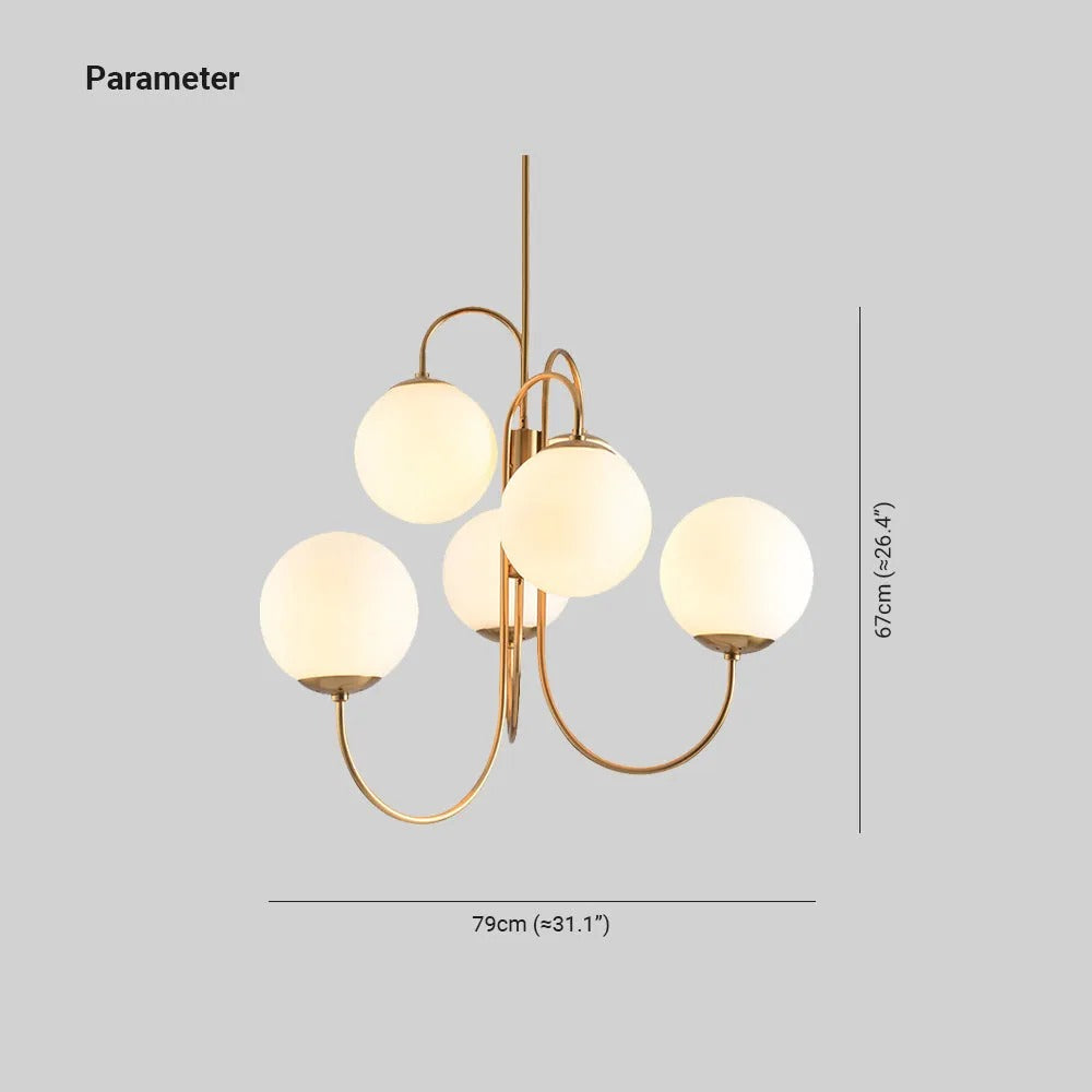 Valentina Luxurious LED Chandelier Glass Metal Living Room Bedroom