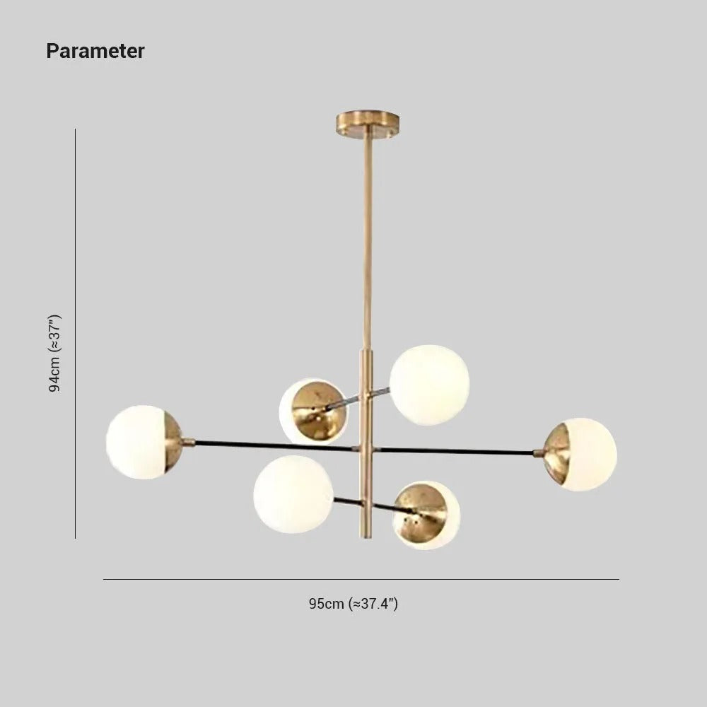 Valentina Nordic Multi Globe Metal Glass Pendant Light