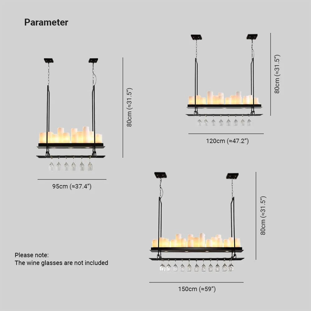 Epoch Candle Pendant Lighting for Kitchen Island Wine Glass Holder - Letslighting