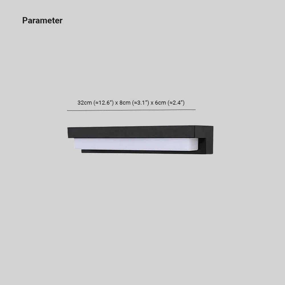 Ray Minimalist Solar Linear Acrylic Outdoor Wall Lamp