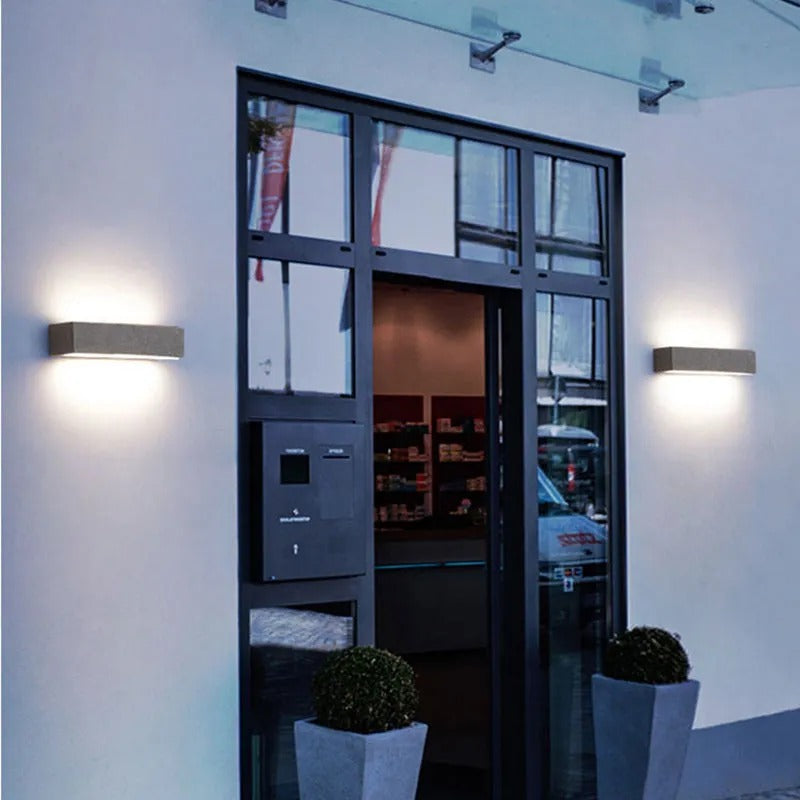 Arisha Modern Design Rectangular LED Outdoor Wall Lamp Garden Courtyard Corridor