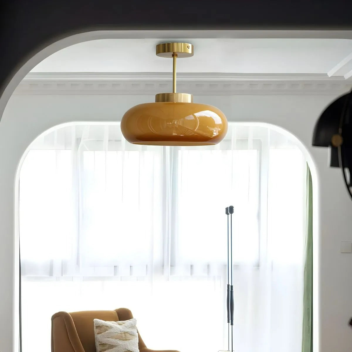 Arisha Modern Semi Flush Mount Ceiling Light, Round - Letslighting