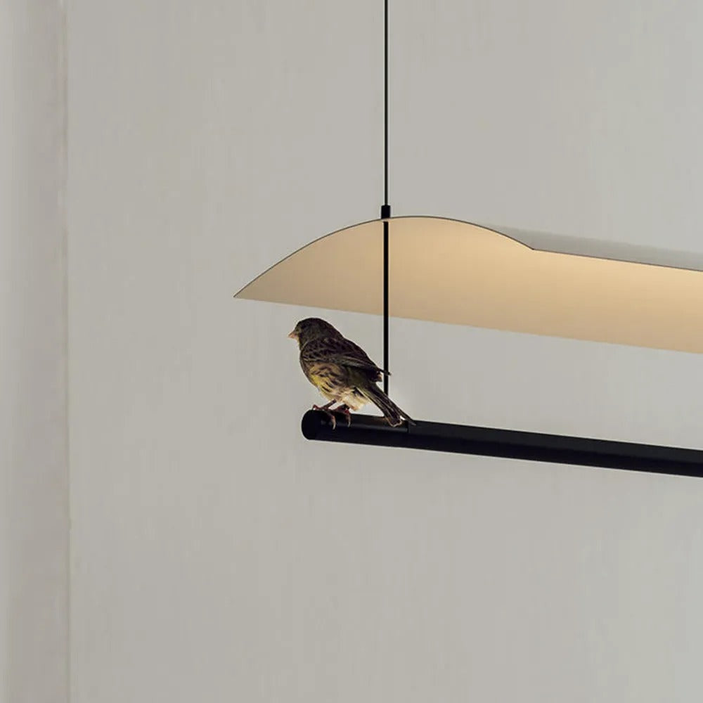 Arisha Minimalist Linear Metal Pendant Light Flat Curved
