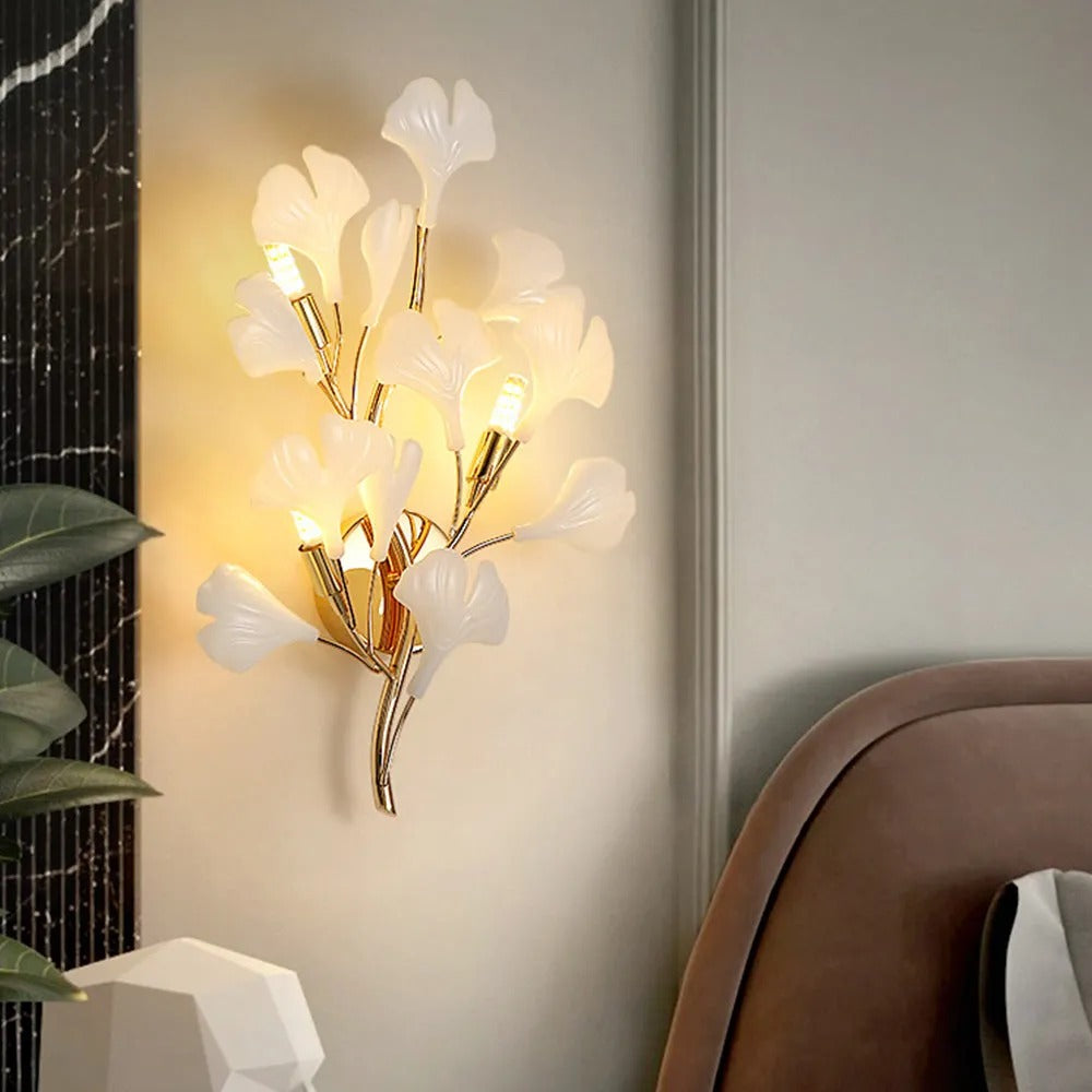 Olivia Decorative Flower Ceramic Wall Lamp Bedroom - Letslighting