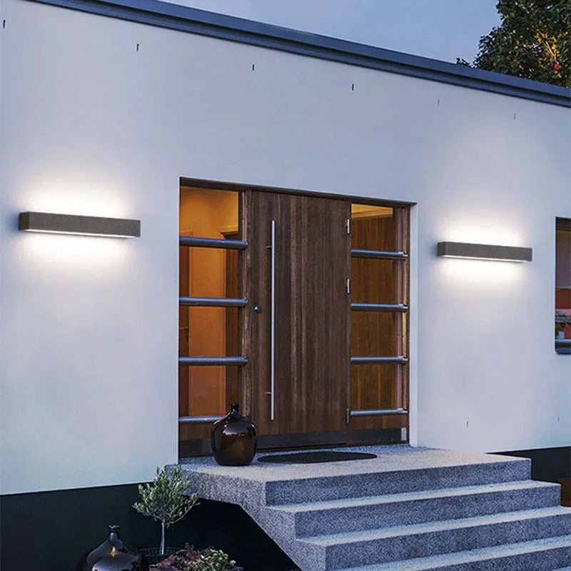 Arisha Modern Design Rectangular LED Outdoor Wall Lamp Garden Courtyard Corridor