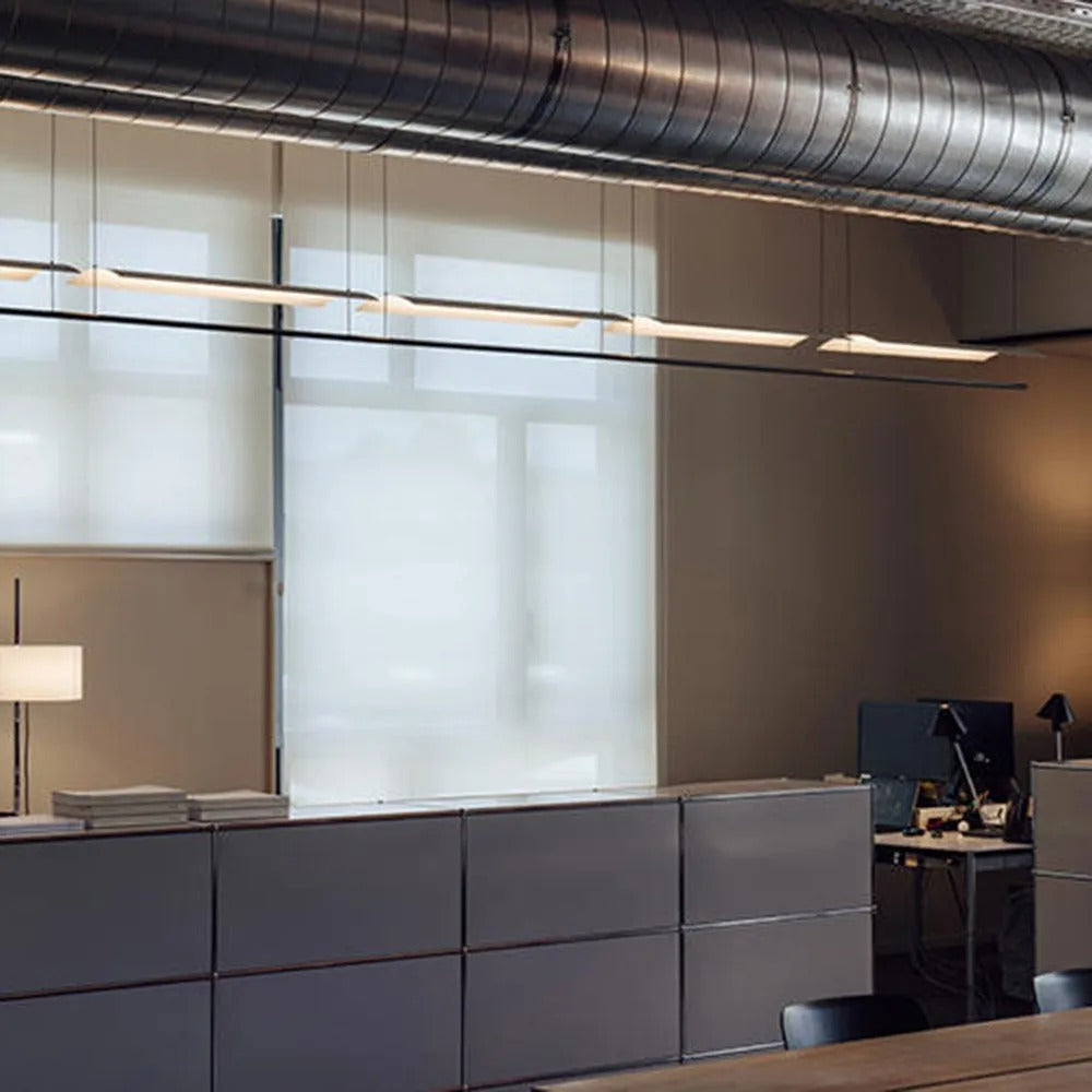 Arisha Minimalist Linear Metal Pendant Light Flat Curved