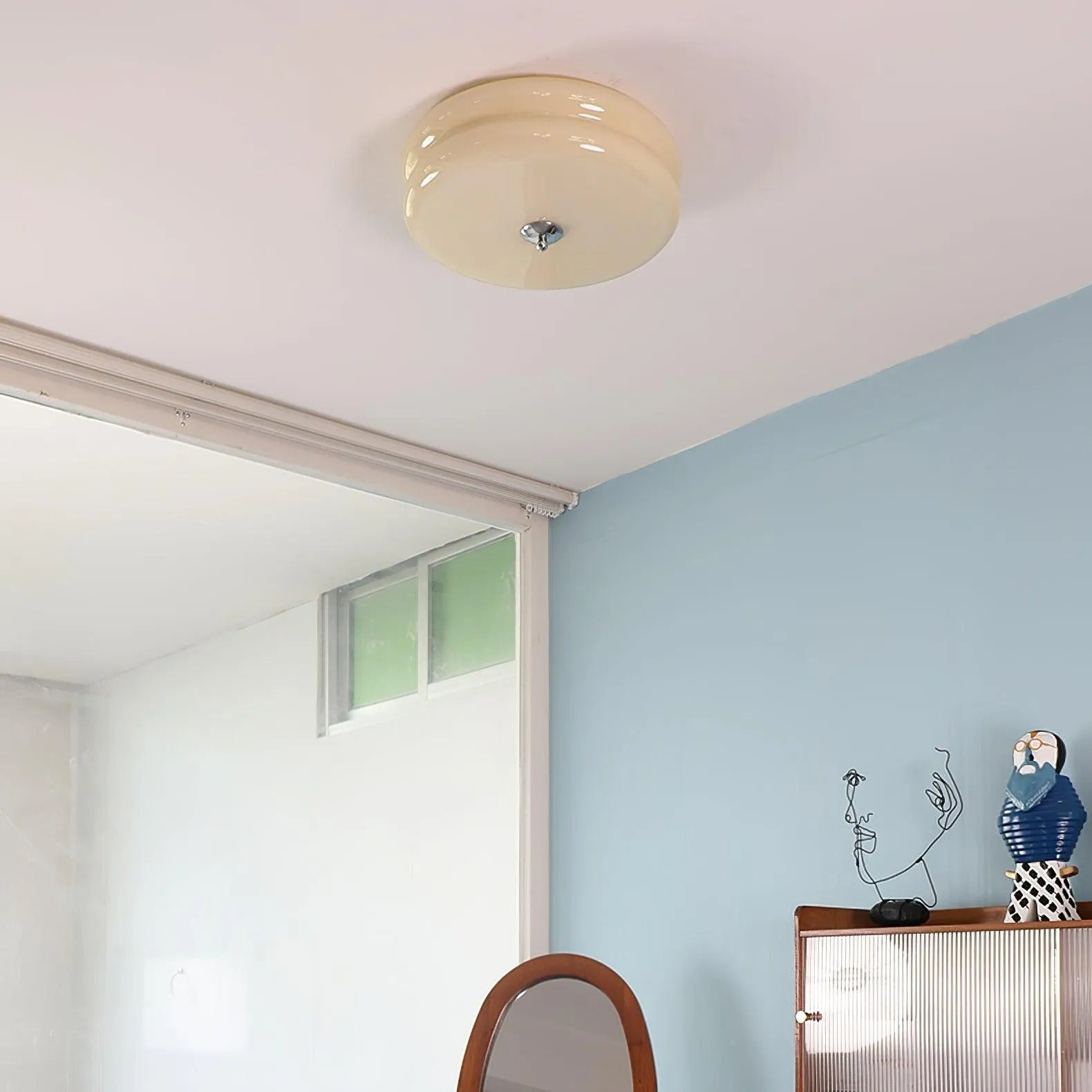 ValentinaVintage Round Flush Mount Ceiling Light Two Layer