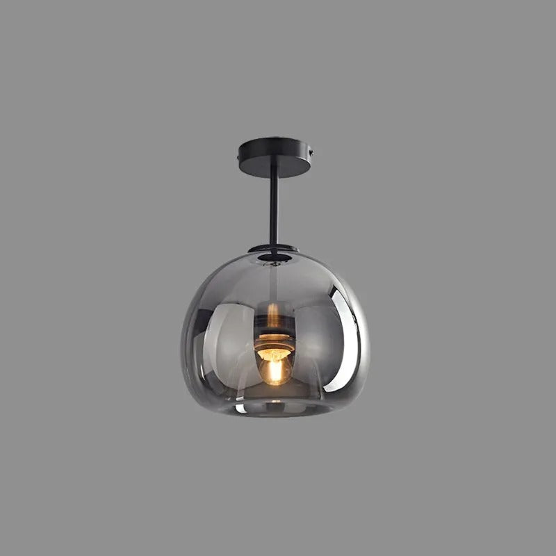 Arisha Modern Dome Glass Semi-Flush Mount Ceiling Light Pendant Light