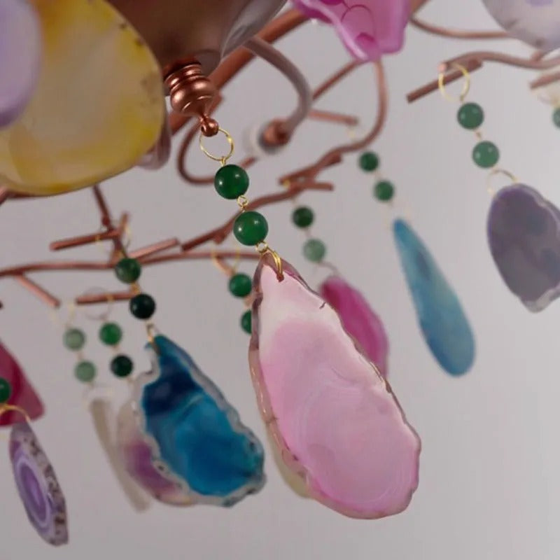 Valentina Art Deco Agate Stone colorful Pendant Light