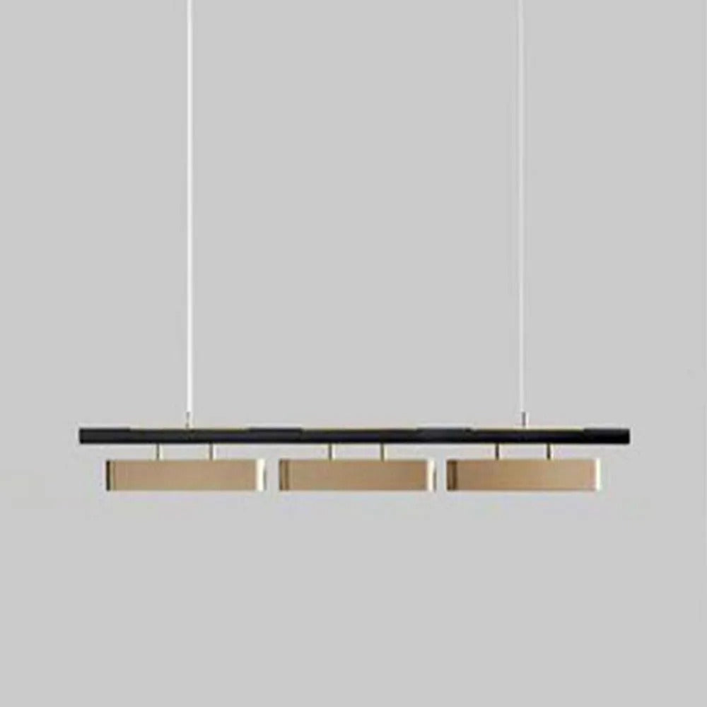 Arisha Pendant Light Rectangular Modern Metal Brass Office - Letslighting