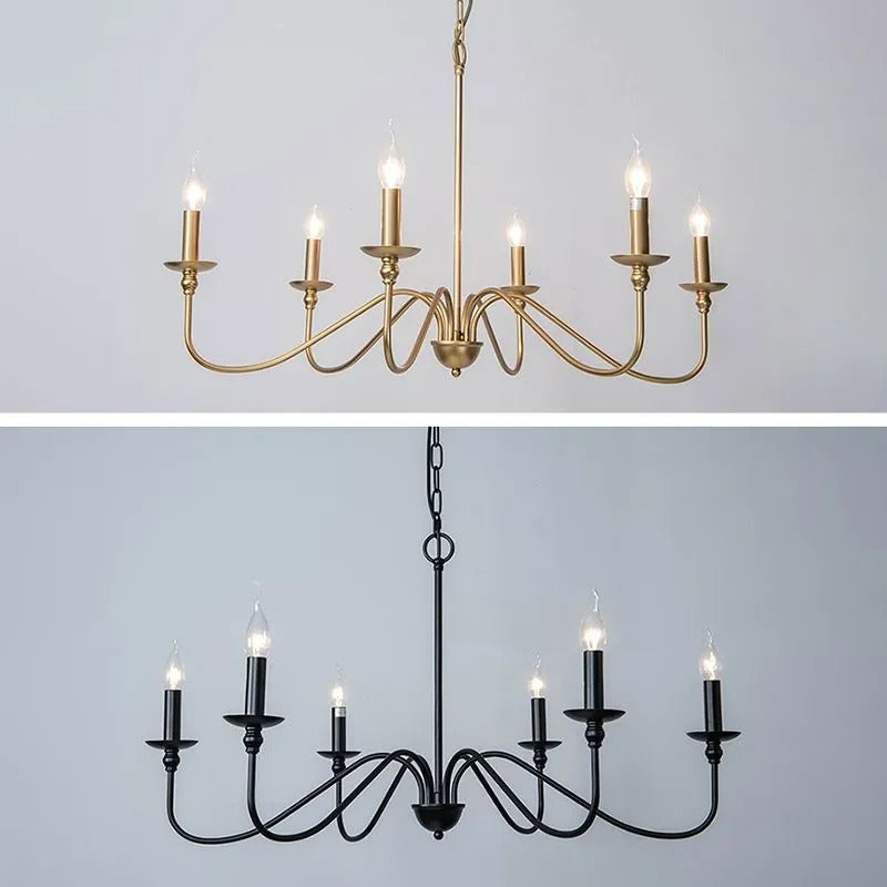 Silva Retro Vintage Candle Metal Chandelier