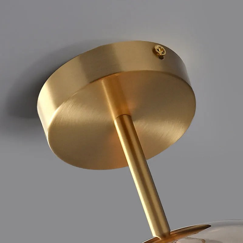 Arisha Modern Dome Glass Semi-Flush Mount Ceiling Light Pendant Light