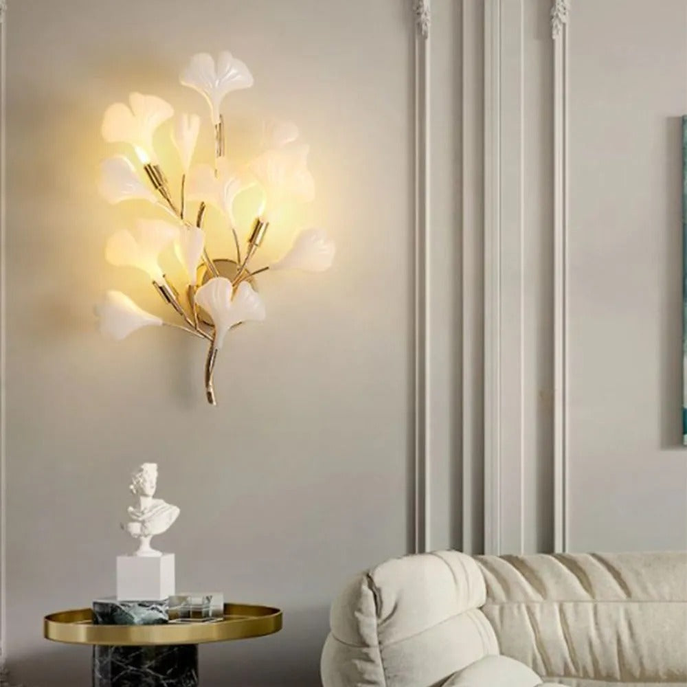 Olivia Decorative Flower Ceramic Wall Lamp Bedroom - Letslighting