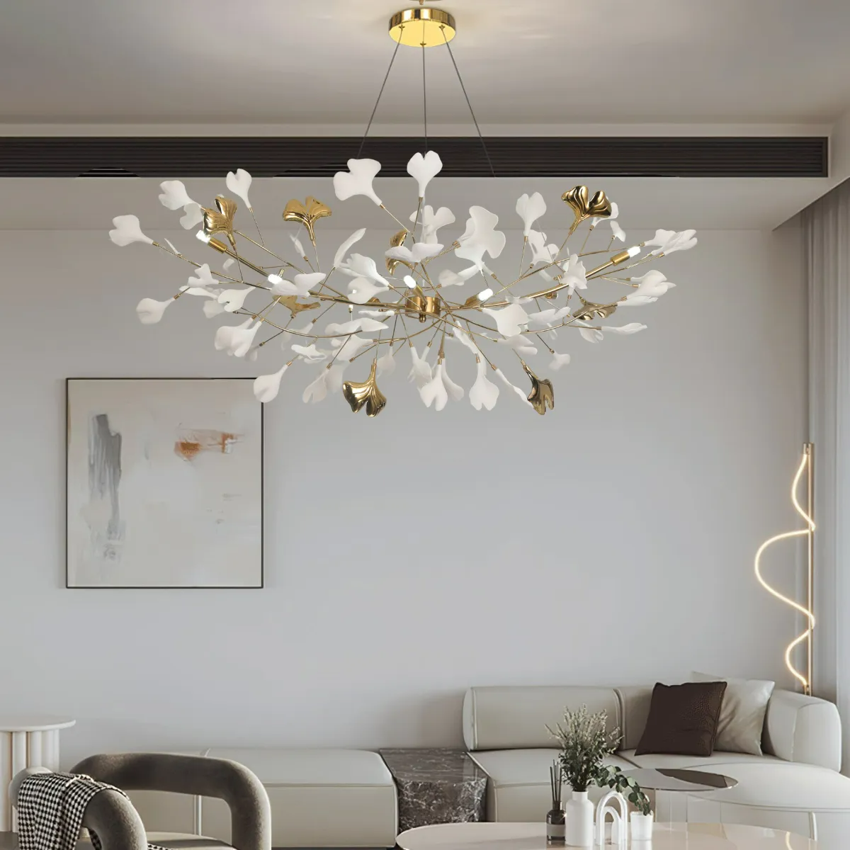 Olivia Luxury Chandelier Ceramics Living Room U Arc Shape - Letslighting