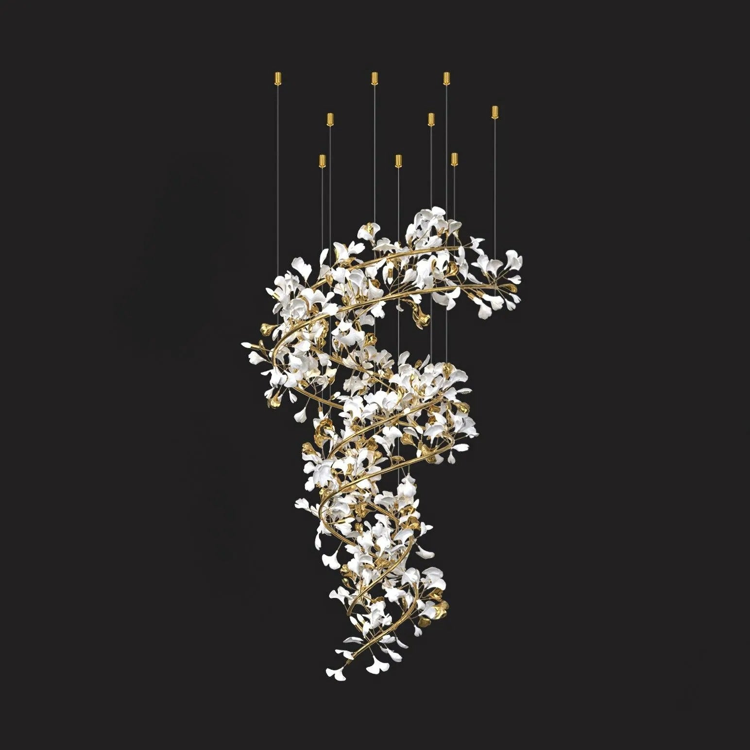 Olivia Modern Staircase Chandelier Metal & Ceramic