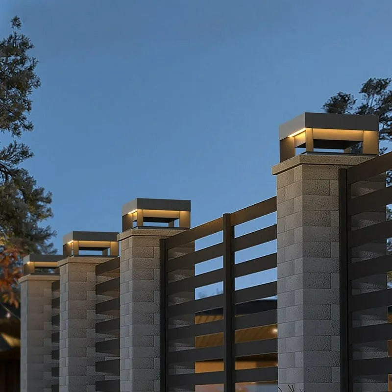 Ray Post Modern Solar Square Metal LED Outdoor Light