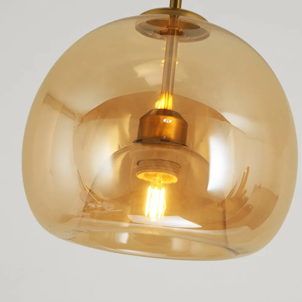 Arisha Modern Dome Glass Semi-Flush Mount Ceiling Light Pendant Light