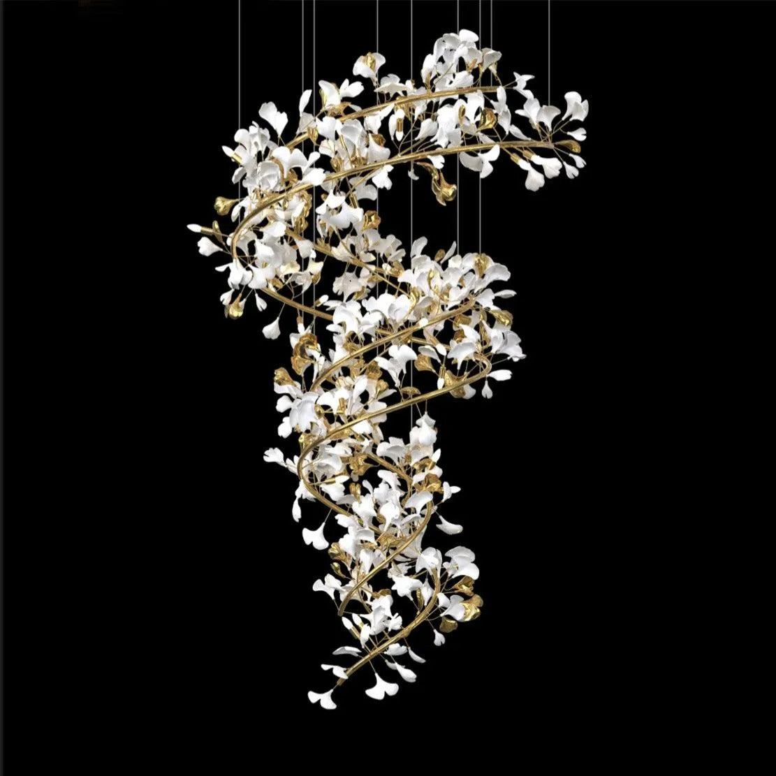 Olivia Modern Staircase Chandelier Metal & Ceramic