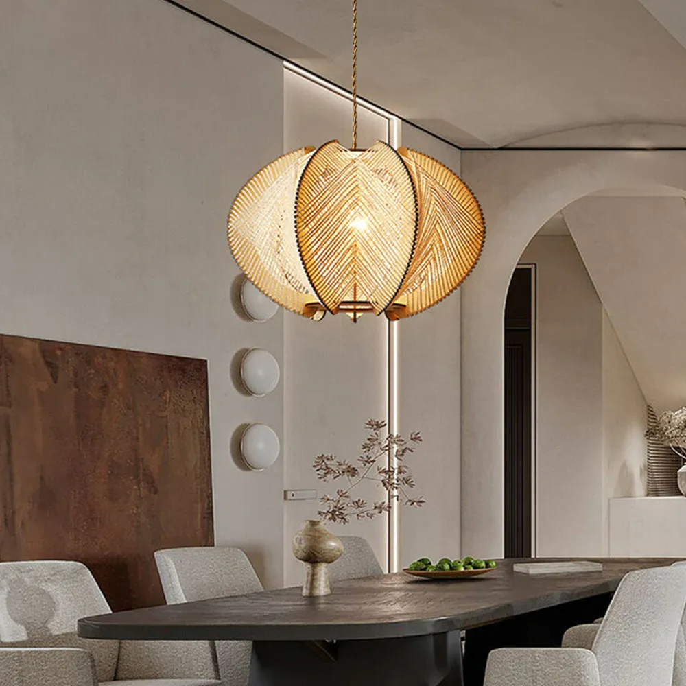 Ritta Retro Round LED Pendant Light Rope Dining Room Living Room - Letslighting