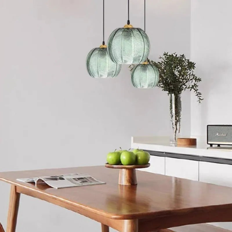 Valentina Nordic Artistic Ribbed Glass Pendant Light