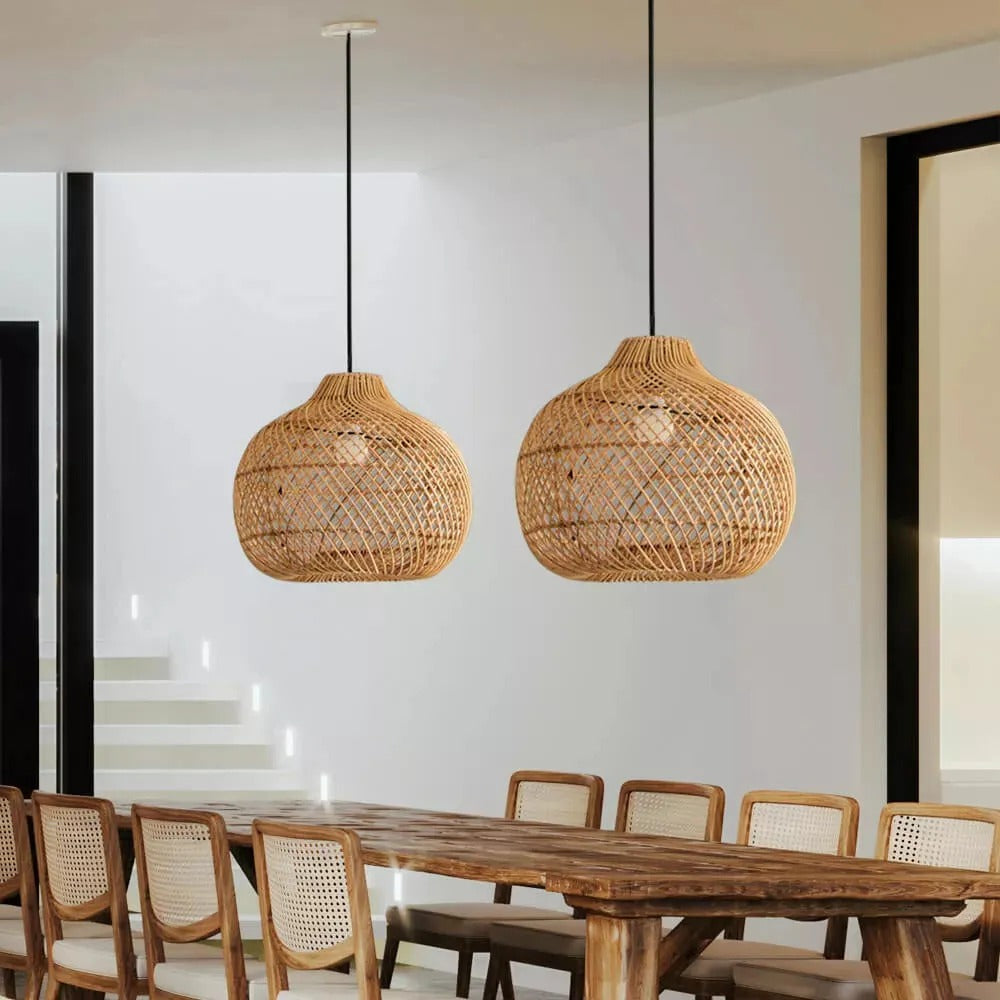 Ritta Design Handmade LED Pendant Light Rattan Bedroom/Study Room