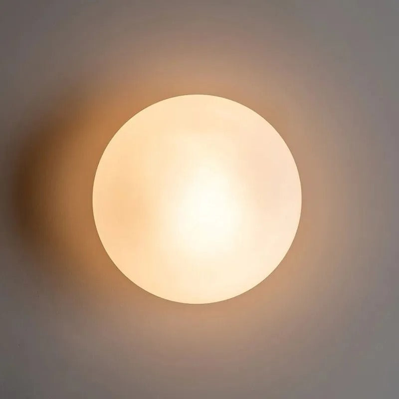 Valentina Modern Globe Shape Vanity Metal Glass LED Wall Lamp