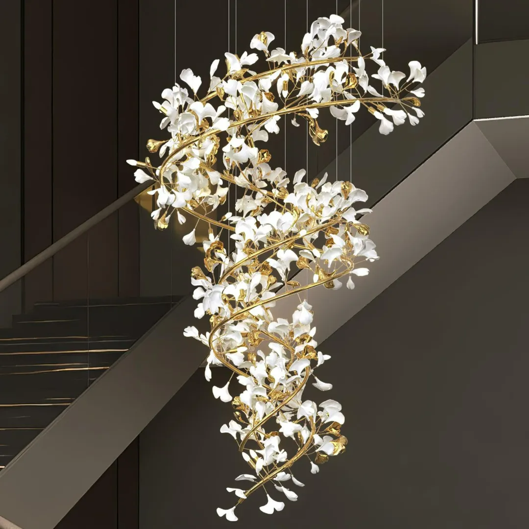 Olivia Modern Staircase Chandelier Metal & Ceramic