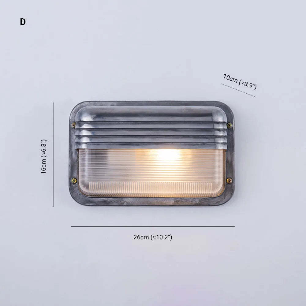Ray Wall Lamp Geometric Modern Metal Glass Outdoor