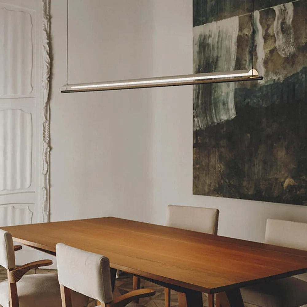 Arisha Minimalist Linear Metal Pendant Light Flat Curved
