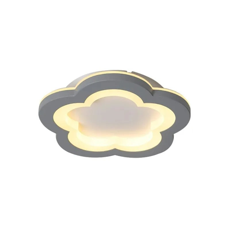 Arisha Modern Flower Metal Flush Mount Ceiling Light Gray