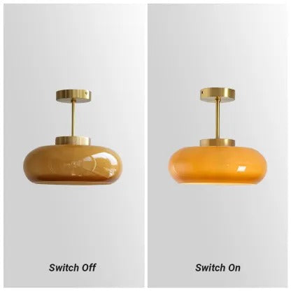 Arisha Modern Semi Flush Mount Ceiling Light, Round - Letslighting