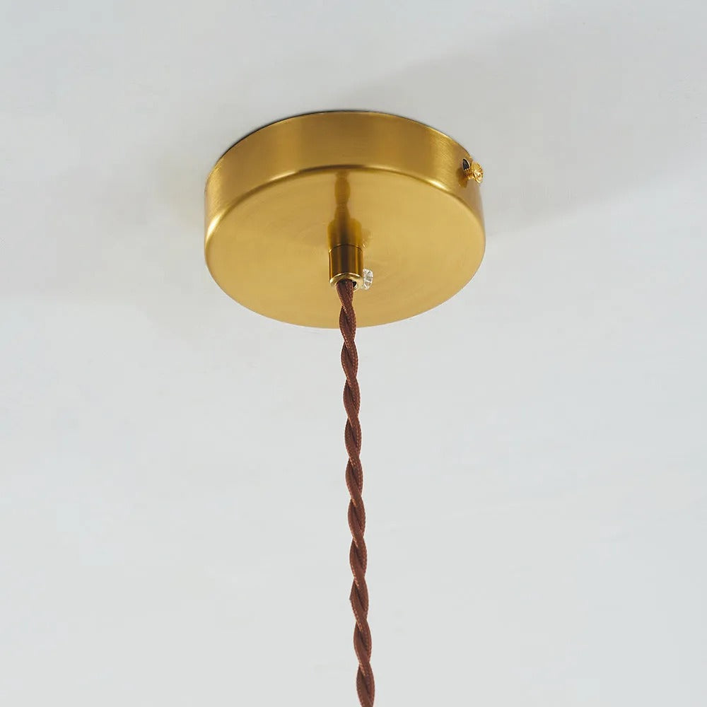 Valentina Retro LED Pendant Light Metal Green Glass Dining Room