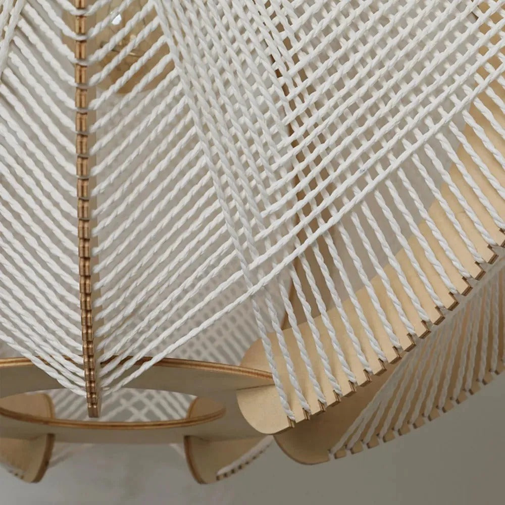 Ritta Retro Round LED Pendant Light Rope Dining Room Living Room - Letslighting