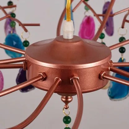 Valentina Art Deco Agate Stone colorful Pendant Light