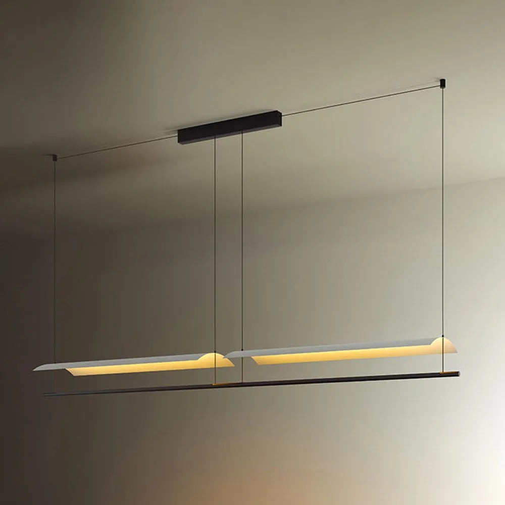 Arisha Minimalist Linear Metal Pendant Light Flat Curved