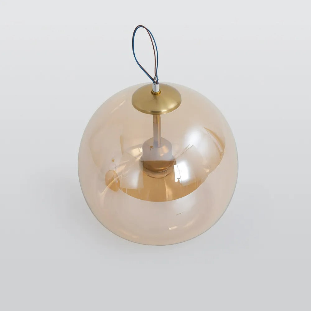 Arisha Modern Dome Glass Semi-Flush Mount Ceiling Light Pendant Light