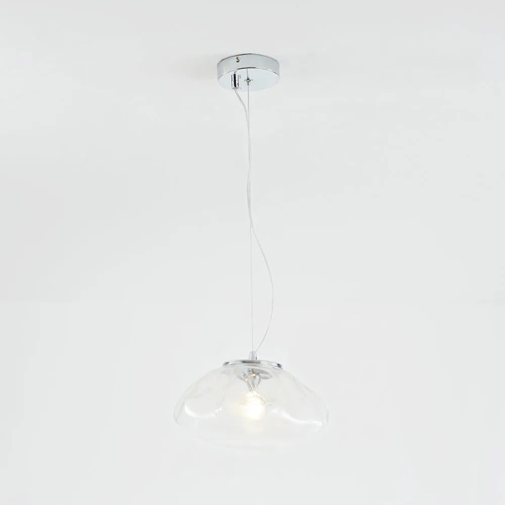 Avi Minimalist Spherical Metal/Glass Pendant Light, 3 Color